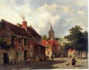 unknow artist European city landscape, street landsacpe, construction, frontstore, building and architecture.011 oil painting picture wholesale